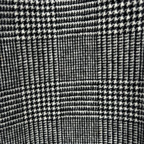 VINTAGE 70s SAINT LAURENT Wool Houndstooth Plaid Pencil Skirt XS Black White - Picture 13 of 16